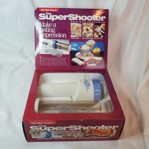 Super Shooter Cordless Cookie Press Decorator And Discs 80040 Hamilton Beach VTG